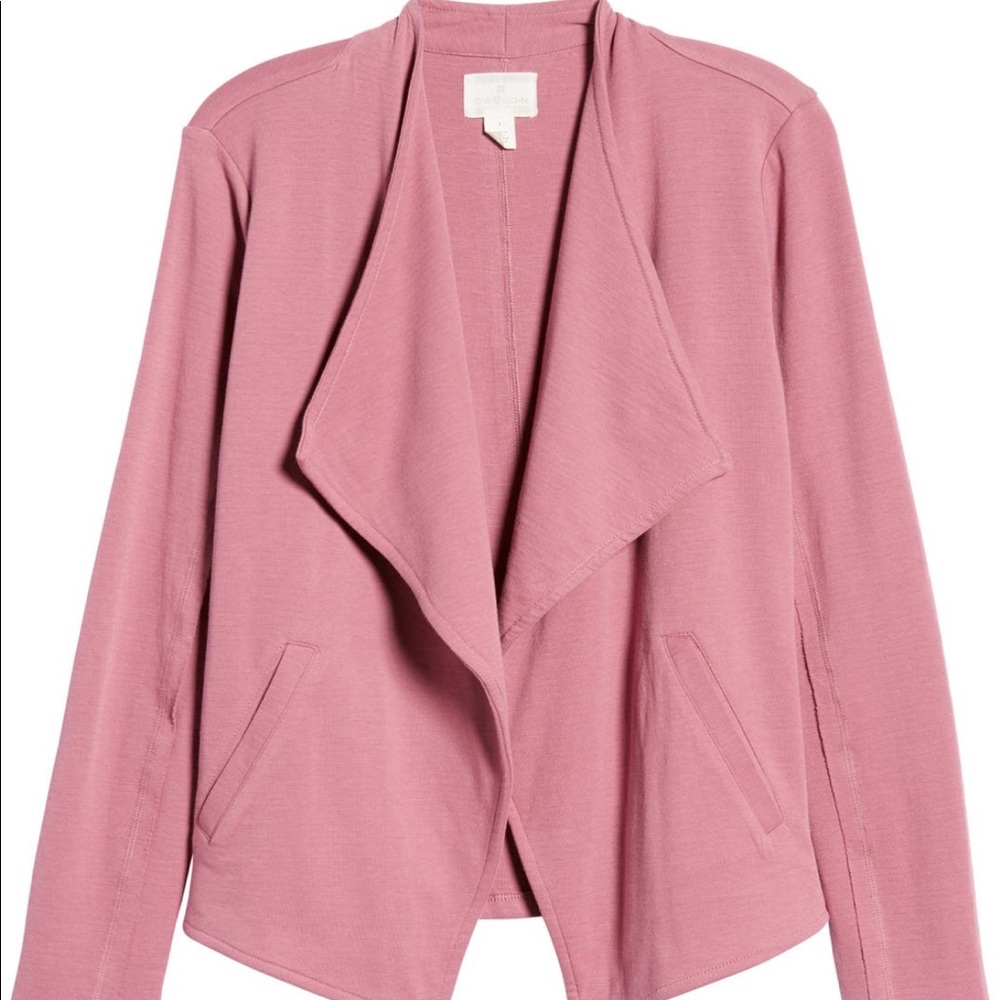Draped blazer in pink taffy